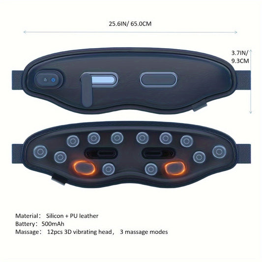12-Point Eye Massager with Hot Compress & Visual Window(Blue) TM
