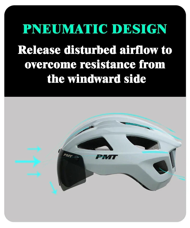 Ultralight Bicycle Helmet with Magnetic Windproof Lenses OBA